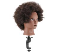 HONITANO African Afro Mannequin Head with Real Human Hair Medium Hairdressing Training Head for Braiding Styling and Barber Practice Suitable for Salons and Cosmetology Students