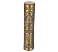 HONITANO Airtight Metal Cigarette Case with Vintage Buddha Relief Portable Storage Tube for Outdoor Travel Compression Resistant Tobacco Organizer for Men and Women