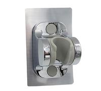 HONITANO Angle Adjustable Shower Head Mount Bracket with Strong Adhesive Durable Abs Plastic Punch Holder for Home Bathroom Gear Rotation for Elderly Silver