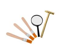 HONITANO Archaeology Science Kit with Small Mallet Brushes Magnifier Excavation Tools for Stem Pretend Play and Educational Digging Set for Family Bonding