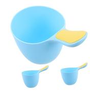 HONITANO Baby Hair Wash Jug 3pcs Blue Non-Slip Shower Cups Ergonomic Handle for Bathing Newborns and Children Hair Rinsing and Body Cleansing