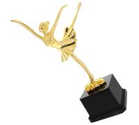 HONITANO Ballet Dance Trophy Gold Metal Small Award with Black Square Base for Dance Competitions and Gymnastics Honors