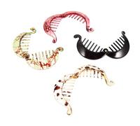 HONITANO Banana Hair Clips 4pcs for Women Premium Oxford Fabric Covered Banana Clips Hair Accessories Multi-color Ponytail Holder