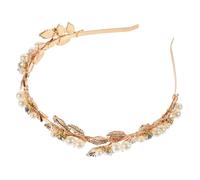HONITANO Baroque Alloy Leaf Headband Bridal Hair Accessory Golden Leaf Crown Wedding Festival Headpiece for Brides and Flower Girls