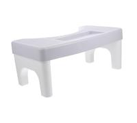 HONITANO Bathroom Toilet Step Stool for Adults, Non-Slip Plastic Footrest Stool Grey Surface and White Legs, Squatting Position Aid for Comfortable Pooping and Toilet Posture Support