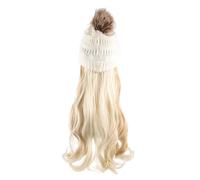 HONITANO Beanie Wig Attached Long Wavy Hair Warm Winter Cap for Women for Cosplay and Outdoor Activities