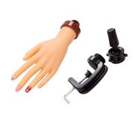 HONITANO Bendable Nail Training Hand Model with Bracket Fake Nail Art Hand for Beginners and Professionals Salon Home DIY Practice Tool