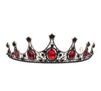 HONITANO Black Baroque Crown Rhinestone Bridal Headdress for Weddings and Special Occasions