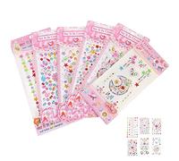 HONITANO Body Gems Sticker Face Rhinestones Sticker 6 Sheets Self-Adhesive Crystal Decals for Festival Rave Halloween Temporary for Girls Women DIY Makeup Body Art Decoration