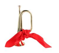 HONITANO Brass Bugle Trumpet Mouthpiece for Beginners Youth Student Band Military March Performance Musical Instrument Set Red Scarf