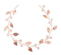 HONITANO Bridal Rhinestone Leaf Headband Rose Gold Wedding Hair Accessory for Bride Handmade Crystal Soft Chain Wedding Headpiece