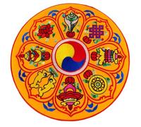 HONITANO Buddhist Sound Bowl Cushion Embroidery Mat for Meditation and Relaxation Pad for Yoga and Zen Practices Meaningful for Buddhism Followers