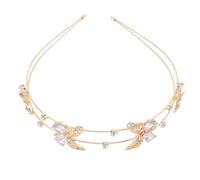 HONITANO Butterflies Hair Hoops Simple and Elegant Headpiece Rhinestone Headband for Engagement
