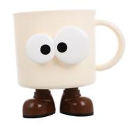 HONITANO Cartoon Toothbrush Cup Holder for Boys and Girls Reusable Mouthwash Cup Handle Fun Big Eye Doll Design Toothbrush Holder