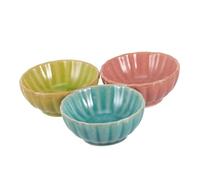 HONITANO Ceramic Aromatherapy Blending Bowls 3pcs Set Red Green Blue Essential Oil Dish Mask Mixing Bowls for Spa Beauty Care