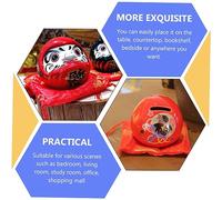 HONITANO Ceramic Daruma Doll Coin Bank with Cushion for Money Saving Japanese Luck Ornament for Home Decor and Birthday Gift Adorable Financial Management for Adults