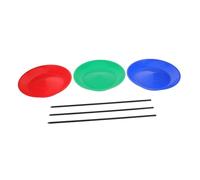 HONITANO Childrens Juggling Plates with Hand Sticks Lightweight Plastic Rotating Circus Training for Hand Eye Coordination and Sensory Development Bright Red Blue Props