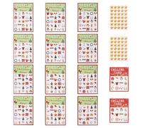HONITANO Christmas Bingo Game Set for 24 Players 37pcs Red Christmas Bingo Cards and Party Supplies Entertainment