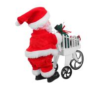HONITANO Christmas Santa Musical with Movable Figure Smooth Edges Lightweight Shopping Trolley Design for Festive Home Decor and Interactive Holiday Play