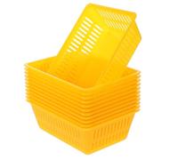 HONITANO Coin Containers Plastic Coin Storage Baskets 12pcs Large Capacity Yellow Withstand Frequent Use for Small Items in Various Rooms