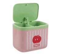 HONITANO Cotton Swabs Holder, 4-Section Cotton Ball Swabs Dispenser, Wall-Mounted Floss Storage Box for Bathroom - Press to Open Cosmetics Storage for Vanity