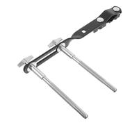 HONITANO Cowbell Clamp Mount with Double Rod Design Adjustable Metal Arm for Tambourine Cymbal Secure Installation on Drum Rack Stand