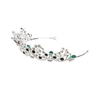 HONITANO Creative Bride Crown Unique Wedding Headdress for Women Silver and Green Fashion Headwear Stunning Photography Props for Parties and Special Occasions