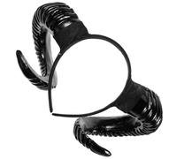 HONITANO Croissant Headband Hair Hoops Black Material Halloween Headband Clasp Sheep Horn Hair Decorative Props for Halloween Party