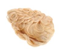 HONITANO Curly Short Human Hair Wig for Women Layered Wavy Honey Color Realistic Hairpiece for Weddings Parties and Performances