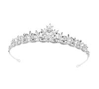 HONITANO Dazzling Rhinestone Bridal Tiara Crown with Baroque Design Sparkling Wedding Headpiece for Brides and Special Occasions Elegant Silver Leaf Crystal Hairband for Weddings Parties