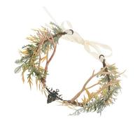 HONITANO Deer Antler Headband Fairy Goddess Tiara Medieval Cosplay Elven Crown Renaissance Accessory for Women Fantasy Costume Christmas Party Photo Prop Women's Fairy Headpiece Deer Horn