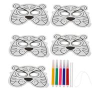 HONITANO DIY Inflatable Blank Animal Balloon Masks for Reusable Lightweight Unpainted Masks for Art Class Safe Craft Decor Tiger Design Party Props for Halloween and Birthday