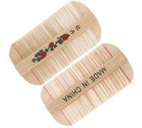 HONITANO Double Bamboo Comb 2Pcs Fine Tooth Lice Comb for Dandruff Removal and Scalp Massage Natural Wooden Grooming Tool for Kids and Pets Hair Care