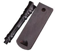 HONITANO Ebony Wood Flute Display Rack with Incense Tube Storage Stand, Solid Wooden Desktop Flute and Clarinet Holder for Musical Instrument Collection and Home Decor