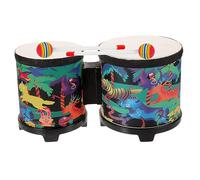 HONITANO Educational Boys and Girls Bongo Drum Set with 5 6 Inch Conga Percussion Instruments for Ages 8-12 Handheld Toddler Drums with Drumsticks Forest Design for Children
