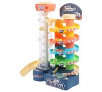 HONITANO Electric 5-story Parking Garage with Elevator and Rotating Slide, Includes 5 Model Cars, Simulation Car Parking Playset for Boys and Ages 3+