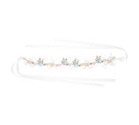 HONITANO Elegant Bridal Hair Vine with Plastic Pearl Flowers Lightweight Leaf Headband for Weddings and Parties Sophisticated Bridesmaid Accessory Stylish Ribbon Hairpiece for Bride