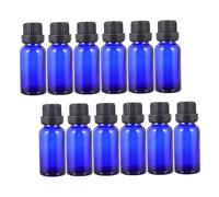 HONITANO Essential Oil Orifice Glass Bottles 20pcs 10ml Portable Refillable Sample Vials with Dropper Caps for Perfume and Cosmetics Storage in Blue