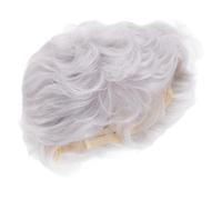 HONITANO European Style Grey Short Wig for Older Women Curly Wavy Costume Wig for Senior Ladies Realistic Fit Secure Hairpiece for Daily Wear and Parties