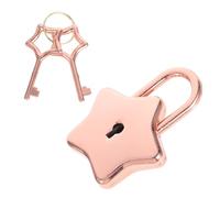 HONITANO Five-Pointed Star Padlock with Key, Small Rose Gold Metal Lock for Diary, Notebook, and DIY Accessories, Compact Security Lock for Personal Use