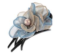 HONITANO Flower Claw Hair Clips 2pcs Duckbill Hair Barrettes Teeth for Women Non-slip for Styling and Sectioning Blue