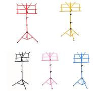 HONITANO Folding Music Sheet Tripod Stand Height Holder for Musicians Portable Design with Non Slip Feet for Guitar and Music Accessories Red