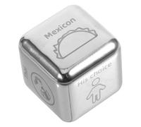 HONITANO Food Decision Stainless Steel Dice Prop for Meal Choices Stress Relief Relaxation Tool Metal Food Decider Family Meals Parties Practical Helper