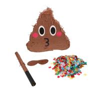 HONITANO Funny Poop Emoticon Pinata with Stick and for Birthday Party Games Interactive Candy Smash Decoration and Photo Prop Random Color