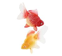 HONITANO Goldfish Figurine Floating Ornaments for Aquarium 2Pcs PVC Simulation Fish Model Yellow and Red Gilded Small Realistic Fish Tank Decoration