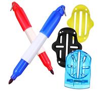HONITANO Golf Ball Marker with Precision Alignment Tools for Putting Plastic Golf Accessories Kit with Double Sided Stencils and Permanent Markers