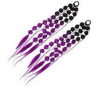HONITANO Gradient Bubble Ponytail Extension Long Hand Braided Colored Hair Tie for Festival Rave Party Hair Accessories Seamless Volume Enhancer