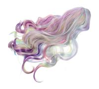 HONITANO Gradient Wig for Women Rainbow Bob Wig Bangs Synthetic Curly for Party Cosplay Halloween
