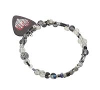 HONITANO Guitar Pick Bracelet Adjustable Stretch Beaded for Men Women Skull Heart Pendant Punk Heart Bracelet Resin Plastic Valentine Day Gothic Rocker Jewelry