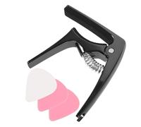 HONITANO Guitar Tuning Clip with Spring Metal Capo for Acoustic Electric Guitars Includes Picks Change Tuning Function Random Color